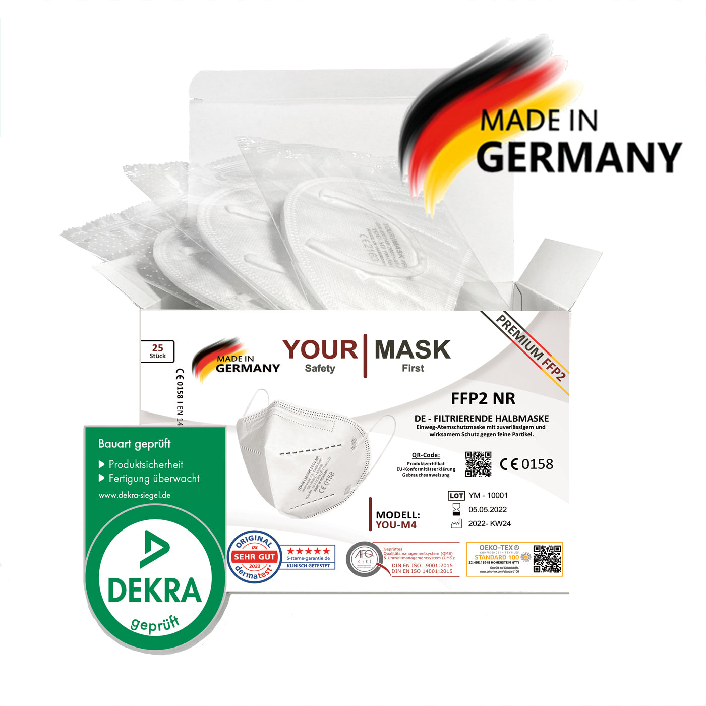 PREMIUM FFP2-Maske YOU-M4 kaufen (Karton 250 Stück) ab 0,35 € / Stück netto