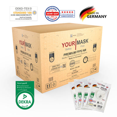 EINZELVERPACKUNG PREMIUM FFP2-Maske YOU-M4 kaufen (Großkarton 750 Stück) ab 0,18 € / Stück netto